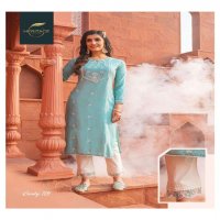 CANDY BY HERITAGE HAEVY RAYON & COTTON FLEX PANT DESIGNER KURTI WITH EMBROIDERY & FANCY PANTS WITH EMBROIDERY, LACES & EMBELLISHMENTS KURTI CATALOG WHOLESALER BEST RATE