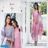 PSYNA COTTON CANDY PRINTED KURTI WITH BOTTOM & DUPATTA