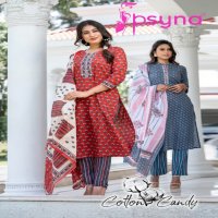 PSYNA COTTON CANDY PRINTED KURTI WITH BOTTOM & DUPATTA