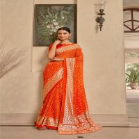 KASHVI CREATION JHOOMAR GEORGETTE INNOVATIVE LEHARIYA PRINT SAREE CATALOG