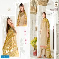 Alok Golden Beauty Wholesale Pure Zam Cotton Print With Work Dress Material