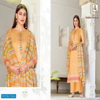 Alok Golden Beauty Wholesale Pure Zam Cotton Print With Work Dress Material