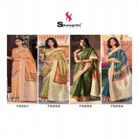 SHANGRILA TANISHQ LINEN DIGITAL FANCY SAREES COLLECTION