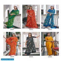 Kashvi Dori Wholesale Satin Patta Lehariya Print With Swaroski Pallu And Foil Blouse Sarees