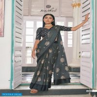 Kashvi Dori Wholesale Satin Patta Lehariya Print With Swaroski Pallu And Foil Blouse Sarees