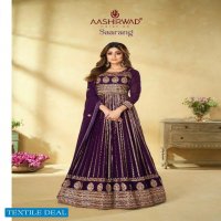 SAARANG BY AASHIRWAD GEORGETTE READYMADE LONG WEDDING SUITS