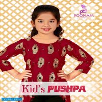 Poonam Kids Pushpa Wholesale Reyon Heavy Foil Long Kurtis