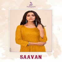 POONAM SAAVAN RAYON WITH CHIKAN WORK GOWN COLLECTION