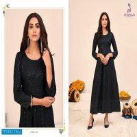 POONAM SAAVAN RAYON WITH CHIKAN WORK GOWN COLLECTION