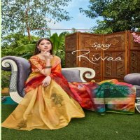 RIVVAA BY SAROJ ORGANZA DIGITAL PRINTED TRADITIONAL WEAR SAREES