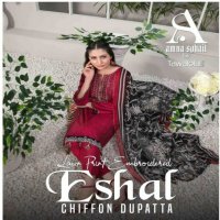 Tawakkal Eshal Lawn Print Embroidered Chiffon Dupatta Pakistani Suits