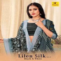 VINAMRA LINEN SILK VOL 1 BLACK & WHITE FANCY SAREES COLLECTION
