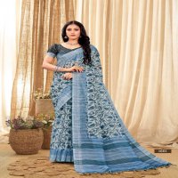 VINAMRA LINEN SILK VOL 1 BLACK & WHITE FANCY SAREES COLLECTION