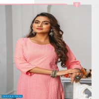 BARIKI VOL 4 BY WANNA RAYON CHICKEN WORK FANCY KURTIS