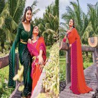 Saroj Kanishka Wholesale Gerogette Ethnic Saree Catalogs