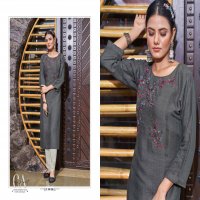 Kalaroop Veyron Wholesale Fancy Reyon With Khatli Work Long Kurtis