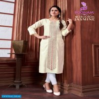 Poonam Jasmine Wholesale Pure Reyon With Cording Work Long Kurtis