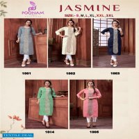 Poonam Jasmine Wholesale Pure Reyon With Cording Work Long Kurtis