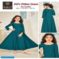 Poonam Kids Chikan Gown Wholesale Kids Gown Catalogs