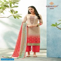 Suryajyoti Shaded Vol-6 Wholesale Satin Cotton With Neck Work Dress Material