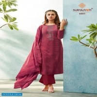 Suryajyoti Shaded Vol-6 Wholesale Satin Cotton With Neck Work Dress Material