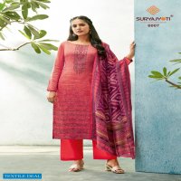 Suryajyoti Shaded Vol-6 Wholesale Satin Cotton With Neck Work Dress Material
