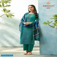 Suryajyoti Shaded Vol-6 Wholesale Satin Cotton With Neck Work Dress Material