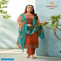 Suryajyoti Shaded Vol-6 Wholesale Satin Cotton With Neck Work Dress Material