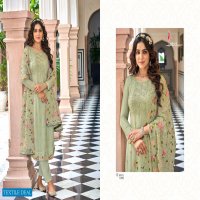 Eba Tiara Wholesale Foux Georgette And Chinon With Work Readymade Straight Salwar Suits