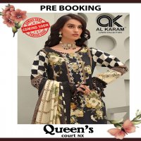 Al Karam Queens Court NX Wholesale Pure Cambric Cotton Dress Material