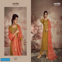 GULNAR VOL 1 BY VASTRIKAA CHINON SLUB CODING WORK READYMADE 3 PIECE COLLECTION