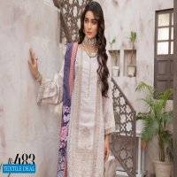 Johra Mahparah Wholesale Leather Patch Slub With Digital Printed Wool Shawl