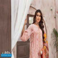 Johra Mahparah Wholesale Leather Patch Slub With Digital Printed Wool Shawl