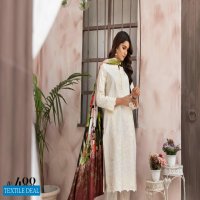 Johra Mahparah Wholesale Leather Patch Slub With Digital Printed Wool Shawl