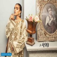 Johra Mahparah Wholesale Leather Patch Slub With Digital Printed Wool Shawl