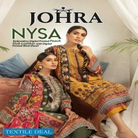Johra Nysa Embroidery Digital Printed Peach Slub Leather With Digital Printed Wool Shawl