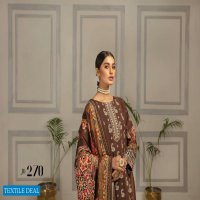 Johra Nysa Embroidery Digital Printed Peach Slub Leather With Digital Printed Wool Shawl
