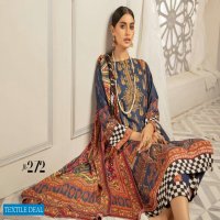 Johra Nysa Embroidery Digital Printed Peach Slub Leather With Digital Printed Wool Shawl