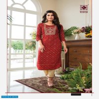 KIANA BANDHANI VOL 4 RAYON DESIGNER KURTI WITH PANT PAIR