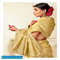 REVANTA CREATION SURAT ANUSHKA KORA SILK LEHARIYA ZARI SAREES