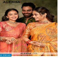 Alekha 3105 Wholesale Zil Mil Brasso Indian Sarees