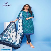Deeptex Miss India Vol-75 Wholesale Pure Cotton Printed Unstitched Dress Material