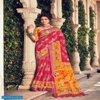 Shvetambar Semillon Ikkat Wholesale Pure Linen Cotton Casual Indian Sarees