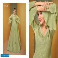 SAYURI DESIGNER ALIZEH GEORGETTE READYMADE LONG WEDDING SUIT