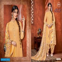 Harshit Patiyala Gold Wholesale Pure Cotton Chiffli Work Dress Material