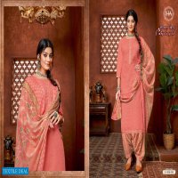 Harshit Patiyala Gold Wholesale Pure Cotton Chiffli Work Dress Material