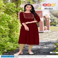 O4U Alisha Wholesale Blooming Georgette Long Kurtis Catalogs