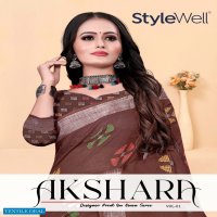 Stylewell Akshara Vol-1 And 2 Wholesale Digital Print With Linen Sarees