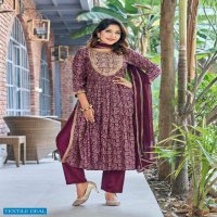 OSSM Mannat Wholesale Chanderi Modal Foil Print Kurti And Chander Bottom And Chinon Dupatta