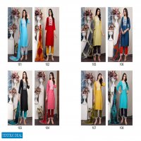 Master Soch Wholesale Readymade Reyon Work Kurti Pant And Dupatta